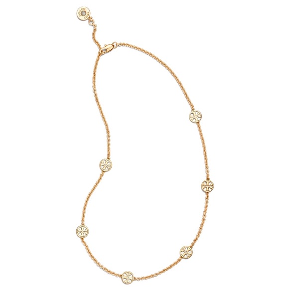 TORY BURCH • Gold Delicate Miller Logo Necklace - Picture 4 of 7